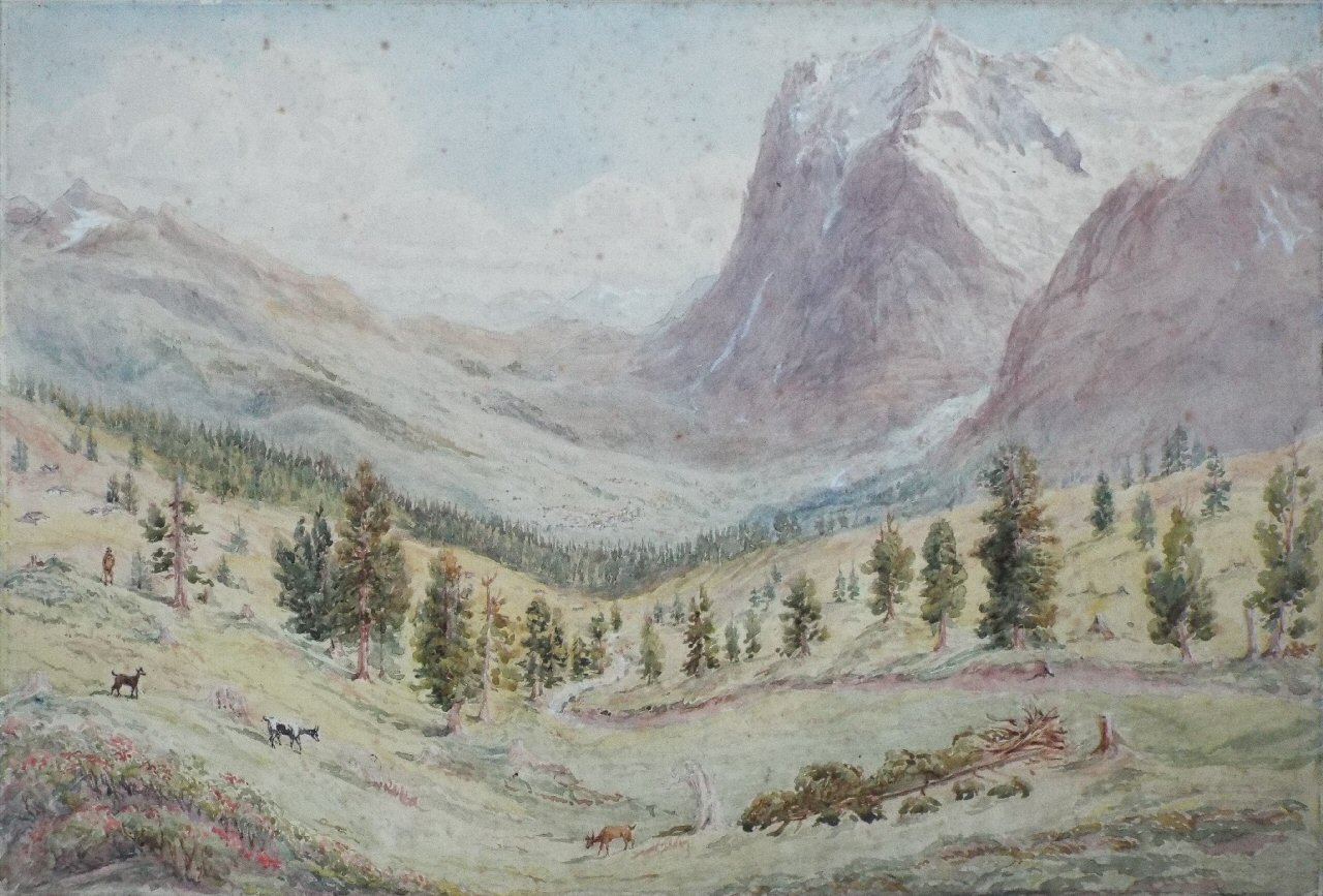 Watercolour - Mountain landscape